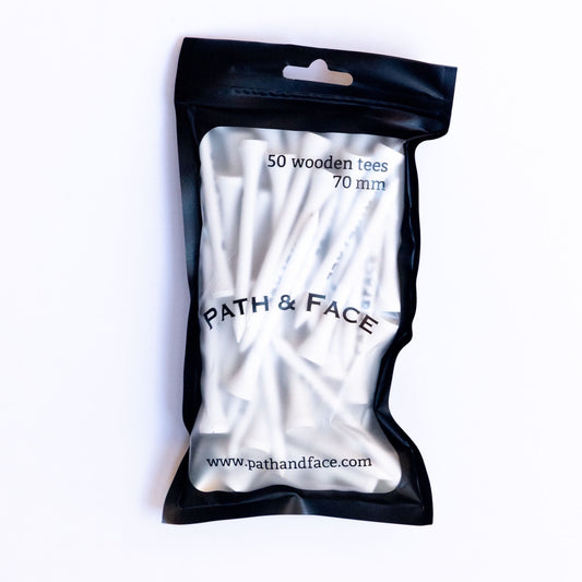 100 x P&F Wooden Tees - 70mm length image 0